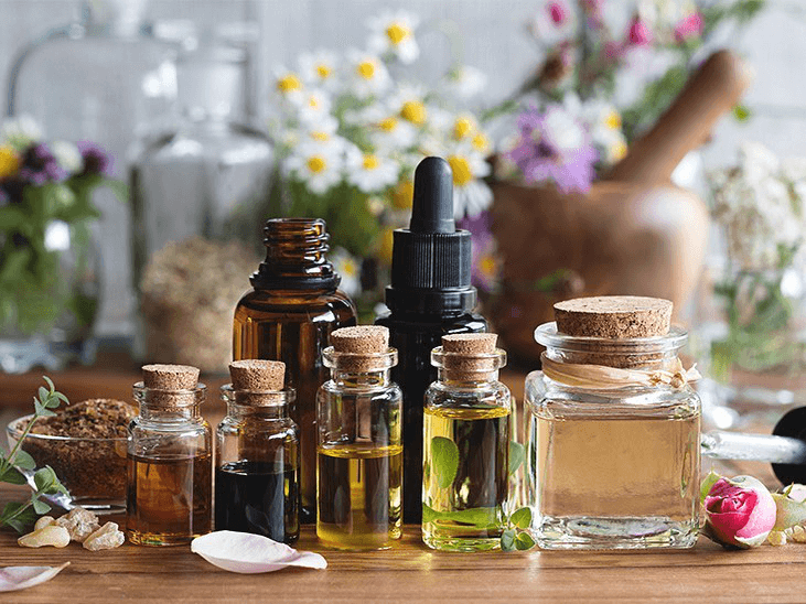 Essential oil bottles used in aromatherapy history timeline