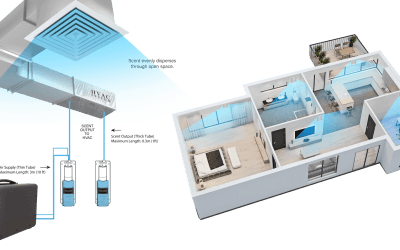 Electric scent diffuser releasing soothing aroma mist for home and office use